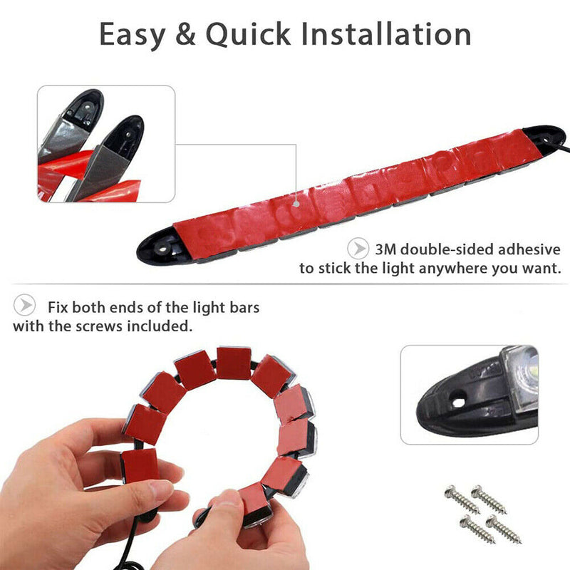 2Pcs/Set High Brightness Boat Mooring Navigation Marine Warning LED Light Lamp E