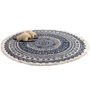 Morocco Round Carpet Bedroom Boho Style Tassel Cotton Rug Hand Woven Nation B5O3