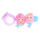 5Pcs Pvc Rubber Cartoon Mermaid Princess Kids Rings Children Silicone Rings FT