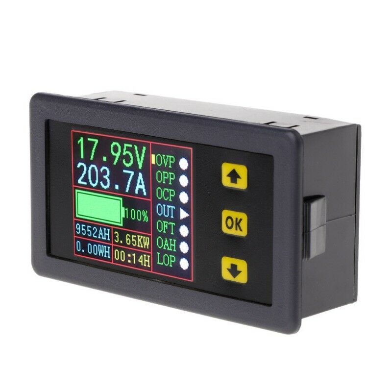 DC 0-90V 0-20A Digital Multimeter Charge-Discharge Battery Tester Volt Amp Meter