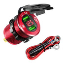 Quick Charge Car Charger Socket QC3.0 Socket LED Voltmeter Boat Red