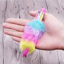 20 Pcs Plush Pen Six-Color Ballpoint Pen Creative Student Stationery Office