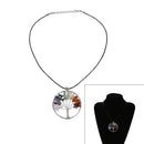 Natural Gravel Life Tree Necklace Pendant Colorful Gem Sweater Chain