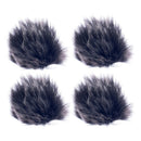 4x Fur Microphone Windshields Black Lapel Lavalier Mic Covers for Outdoor