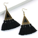 4X(Bohemian Tassel Statement Earrings Boho Ethnic Long Fringed Earring For N9R5)