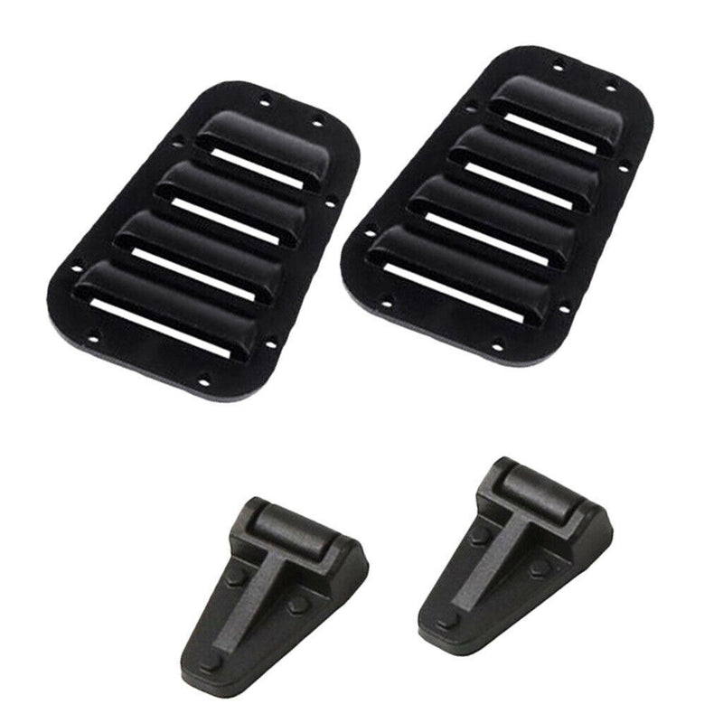 Black Intake Grille Cover & Engine Cover Hinge 4x for 1/10 TRX-4 RC Car Buggy