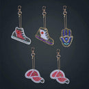 5PCS DIY Point Drill Keychain Pendant Metal Shapes Handmade Backpack Welt IBF