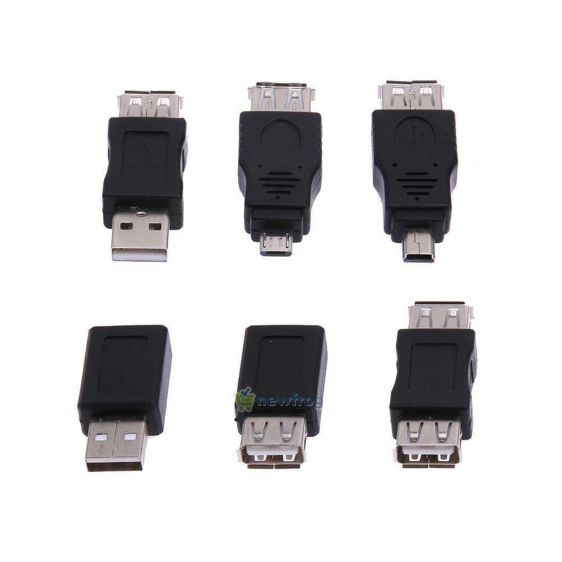 12Pcs OTG USB Micro USB Mini USB Male to Female Adapter Converter Connector Kit