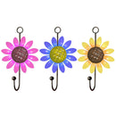 3pcs Heavy Duty Bedroom Iron Art Flower Shape Wall Mounted Coat Hook Universal
