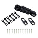 Kayak Canoe Boat  Kit Tie Down 8ft Elastic Cord 6pcs Padeyes 12pcs Screws