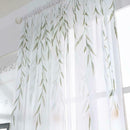 2pcs Willow Branch Print Sheer Voile Tulle Drapes Home Windows Curtains