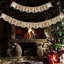 Merry Christmas Letters Banners Linen Hanging Flags Xmas Bunting Garland