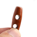 50Pcs 2 Holes Wood Sewing Horn Toggle Buttons Coat Clothes Accessories Craft