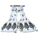 Women's Fashion Soft Floral Peacock Printed Long Muffler Shawl Scarf Wraps