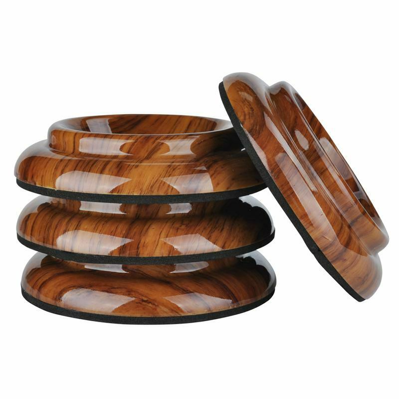 4Pcs Upright Piano Caster Cups,Rosewood Color Piano Caster Piano Leg Floor