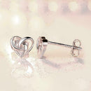 Female Imitation 925 Stunning sweet Heart Stud Earrings Jewellery Gift UK W P3W4