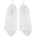 14in white wedding bridal lace fingerless gloves