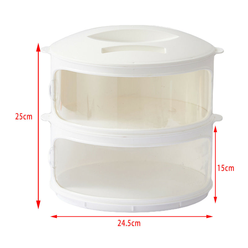 Plastic Food Cover Clear Kitchen Dish Dustpoof Cover Kitchen Tool 2 Tiers