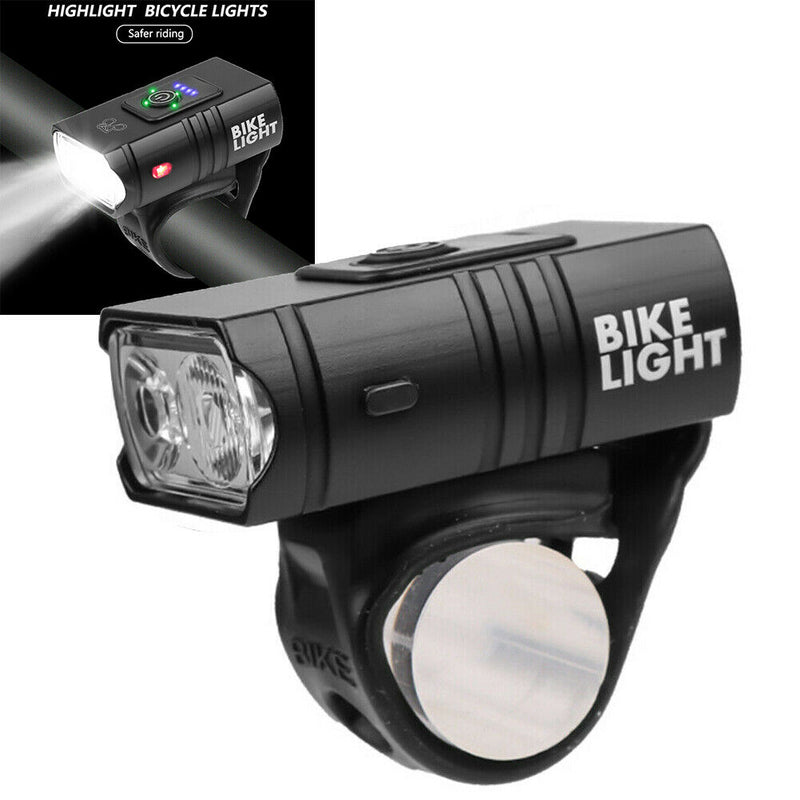 USB Rechargeable LED Bicycle Headlight Bike Head Light Cycling Front Rear Lamp