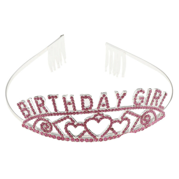 Stunning Birthday Girl Tiara Crystal Rhinestone Crown Hair Accessories