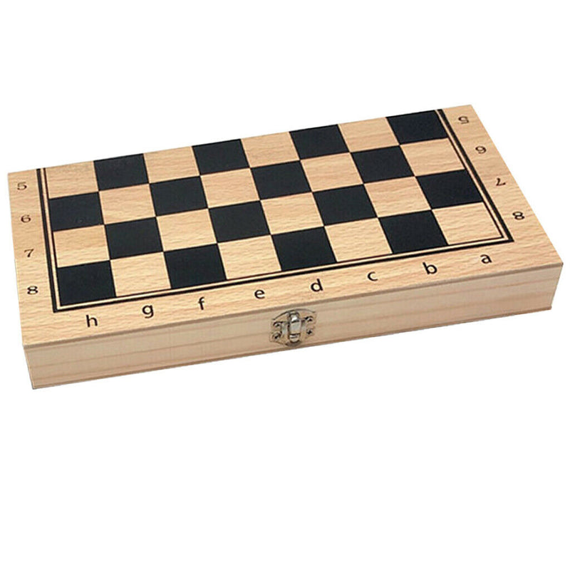 Folding Chess Board Wooden Chess Set 3 1 Board Game for Chess Lovers 24x24cm