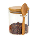 Food Storage Glass Jar Clear Sealed Canister Container with Lid and Spoon f