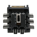 Computer Cooling SATA Fan Controller Fan Hub Governor With 3 Level Switch