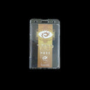 1x Transparent Vertical Hard Plastic ID Badge Holder Double Side ID Card Case
