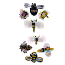 8Pcs Bee Dragonfly Sequins Rhinestones Beads Fabric Appliques Patches Brooch