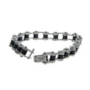 Stainless Steel Rubber Bike Bicycle Chain Bracelet Bangle 0.4" R3H7
