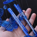 Wind chime sound tubes Butterfly Feng Shui windchimes House Decoration, Blu N3U1