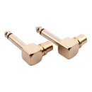 2-PACK RCA Female Jack to 1/4 inch Mono Male Plug Right Angle Audio