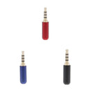 4Pole 3.5mm Male Headphone Jack TRRS Plug Metal Audio Soldering Headset