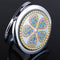 Crystal Folding Round Pocket Compact Makeup Cosmetic Mirror Portable Useful FT