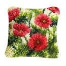 Flower Latch Hook Kit Unfinished Crocheting Rug Yarn Cushion Embroidery Pillow