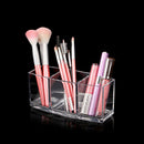 1pc 3 Lattices Acrylic Clear Cosmetic Organizer Makeup Brushes Pen Storage Box