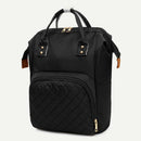 Pure Color Mommy Travel Backpacks Nylon Large Maternity Nappy Bags (Black)