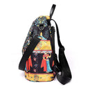 1pc Women Travel Print Double Shoulder Bag w/ Card Bag Anti-theft Multifunction