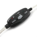 Pro USB IN-OUT MIDI Adapter Cable PC to Music Electronic Keyboard Converter