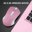 Q2 1200dpi Rechargeable Mouse Computer PC 2.4G Wireless Mute Mice (Pink)