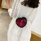 Sequins Heart Shaped Shoulder Handbags Kids Girls Crossbody Bags (Rose Red)