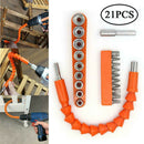 21PCS Drill Bit Extension Kit Flexible Soft Shaft Extension Screwdriver Bit Tool