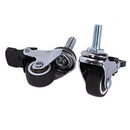 4Pcs Mini Small Casters 1 Inch M8X15Mm Tpe Silent Wheels With Brake Univers