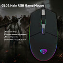 G102 USB Wired Optical Gaming 4 Buttons 2400DPI Ergonomic RGB Backlit Mouse