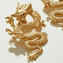 Elegant Women Exaggerated Dragon Carved Stud Earrings Drop Dangle Jewelry Gifts