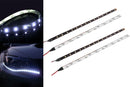 2X 30CM 3528 SMD 15 LED CAR MOTORBIKE WATERPROOF FLEXIBLE LED STRIP LIGHTS WHITE