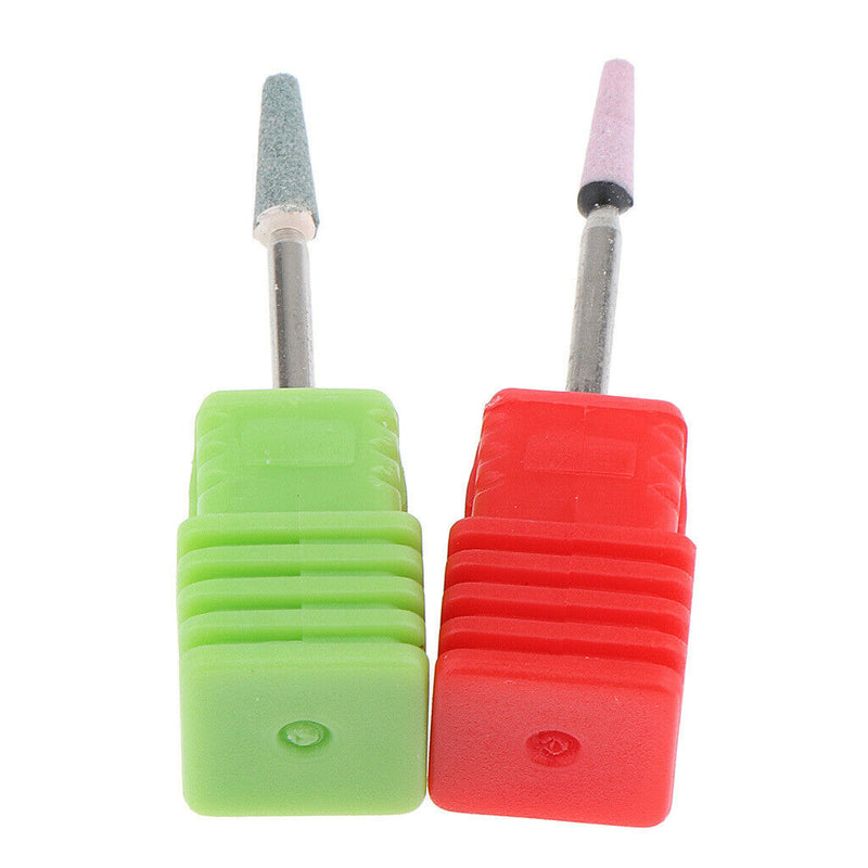 2 Pieces Ceramic Nail Drill Bit Set, Manicure Pedicure Nail Art Accessoires Tool