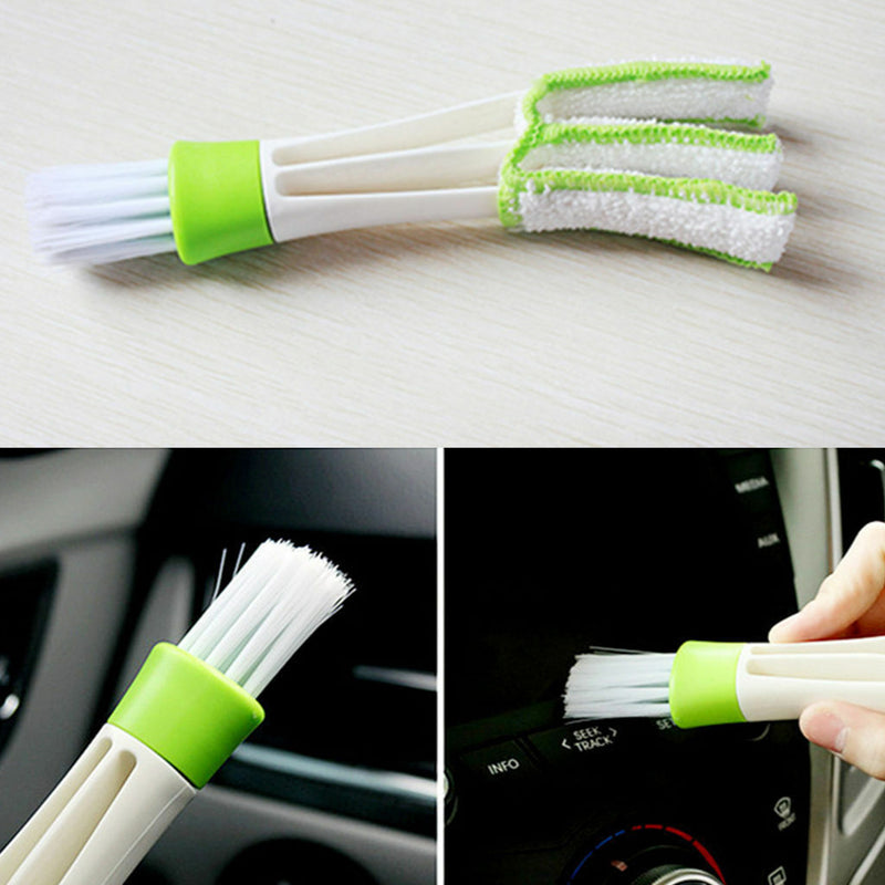 1*Car Cleaning Accessories Air Conditioner Vent Blinds Brush Cloth Cleaner Tool