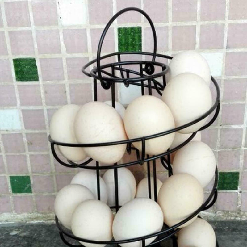 Eggs Skelter Deluxe Modern Spiral Dispenser Rack Basket Storage Space Up to 24 F