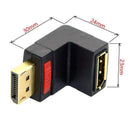 90 Degree Up Angled DP DisplayPort Male to Female Extension Adapter